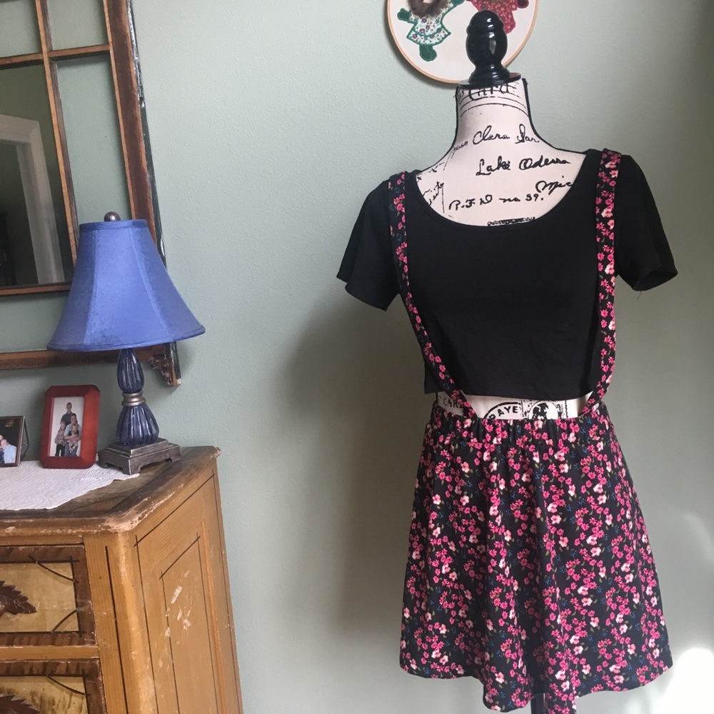 Inspired Hearts Floral Shirt Overalls